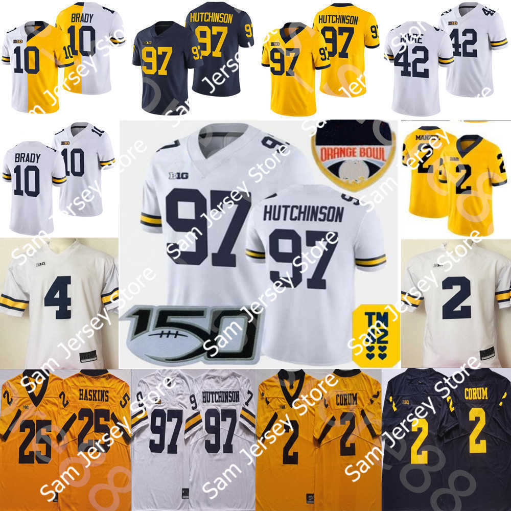 

Michigan Wolverines Football Jersey NCAA College Aidan Hutchinson Tom Brady Charles Woodson Cade McNamara Blake Corum McCarthy Edwards Schoonmaker Morris Wilson, Colour 9