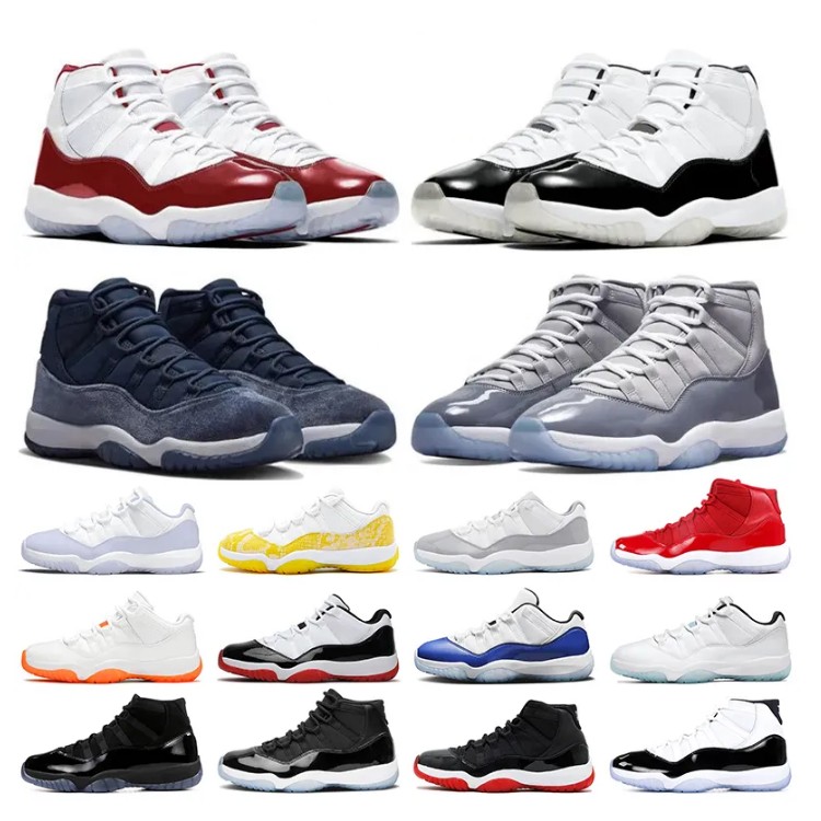 

Jumpman 11 Retro Basketball Shoes 11s Men Women Cherry Midnight Navy Cool Grey 25th Anniversary Bred Pure Violet Mens Trainers, 19