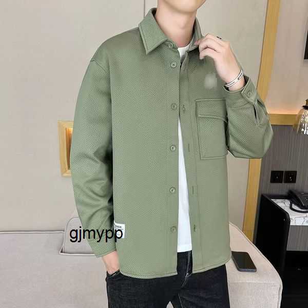 

Men's Jackets 2023 New Twill Polo Shirt Autumn Casual Long Sleeve Jacket Coat Fashion Versatile Loose 3OYDZ