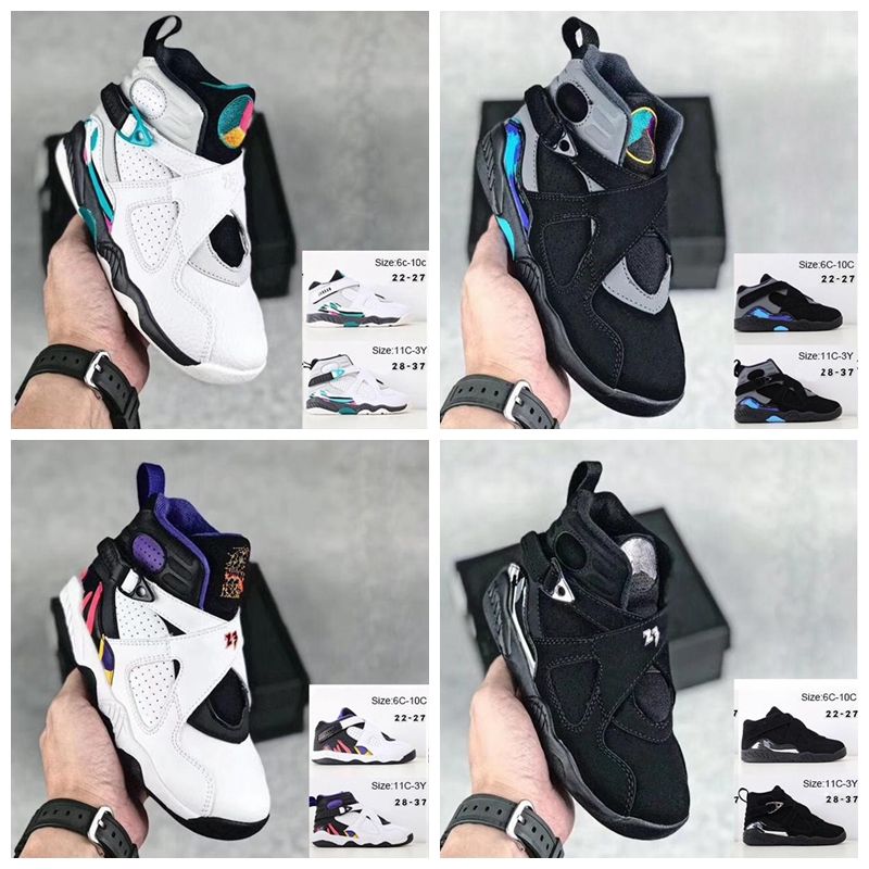 

2022 Infant sneaker 8s VIII Basketball Shoes Arctic Punch 3peats Aqua chrome Little Kids Children Boy Girls Sneakers Pinksicle Cool Grey Tod, Brown