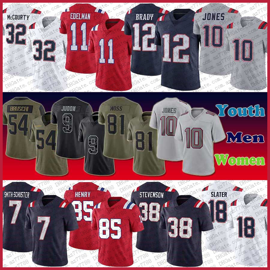 

7 JuJu Smith Schuster Mac Jones Football Jersey Custom Men Women Youth Matthew Judon Rhamondre Stevenson Cole Strange Matthew Slater Hunter Henry Bailey Zappe Brady, Shown