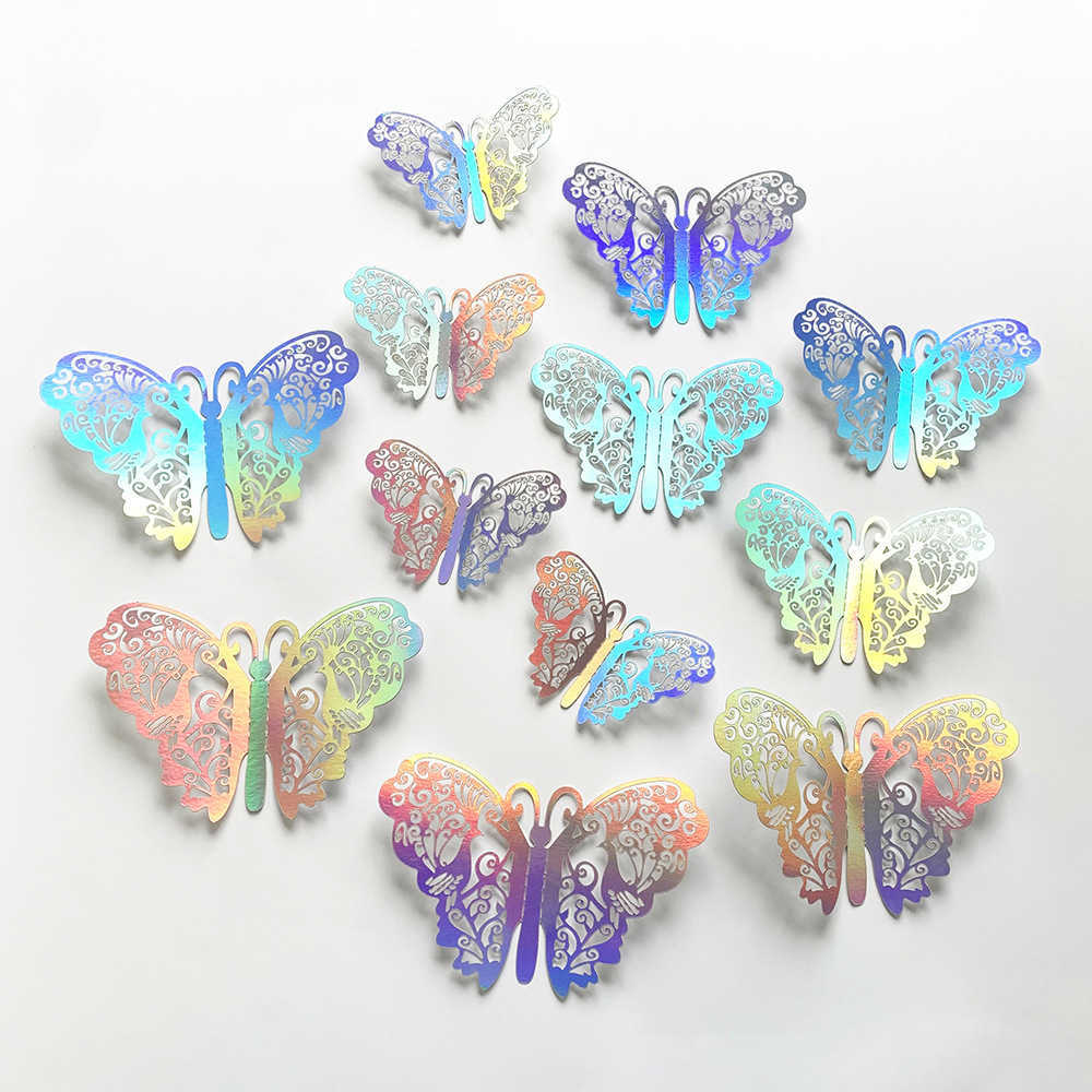 

12PC Wall Stickers Decals 3D Butterfly Cute Decoration Wedding Party Balloon Decoration Paste Y23