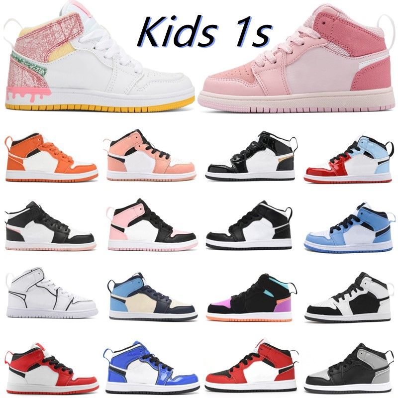 

Boys 1s black 1 shoe youth high basketball sneakers blue trainers kid black toddler children boy girl Athletic outdoor sneaker