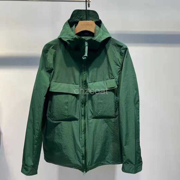 

Long Man's Jacket Seleeve Waterproof Multi Function Pocket Sports Two Outside Pockets Daily Cusual Loose Coat 5 DMPC, Blue-22cp003
