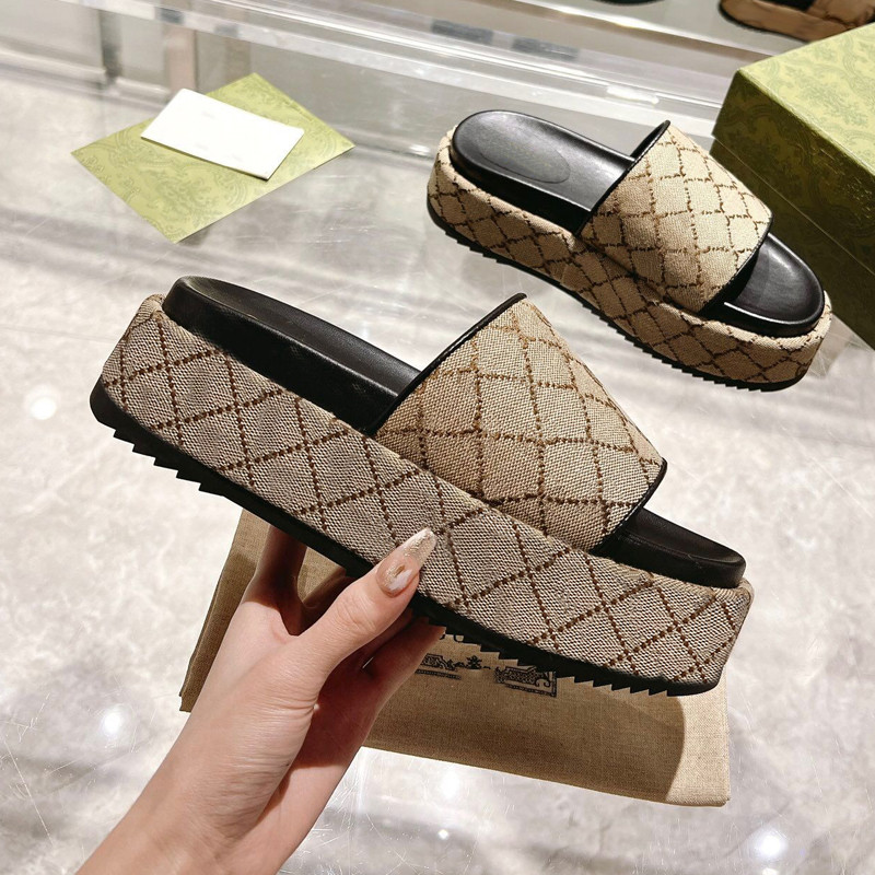 

designer slipper for women slides sandal flat sandles summer shoes classic brand thick casual woman outside slippers sliders beach velcro sandals 10A with box, Color7
