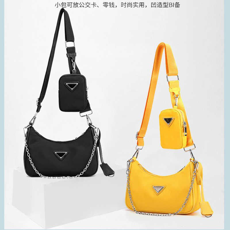 

Designer bag Baobao Women's Bag 020 New niche design single shoulder crossbody bag nylon simple chain female underarm baozi mother bag R1F6, Yellow
