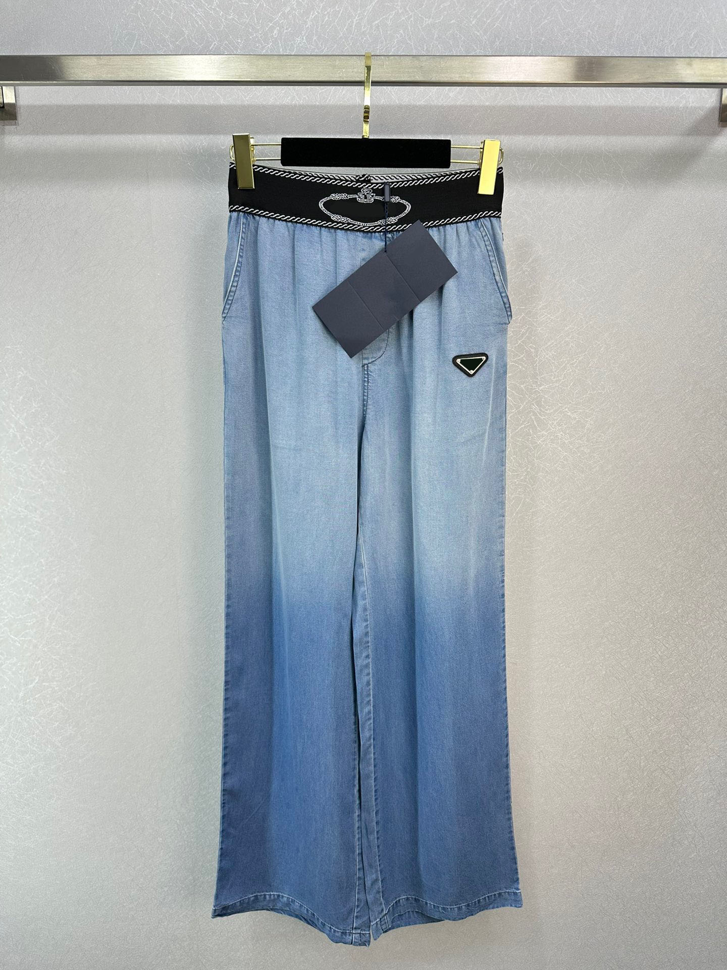 

Designer Women's Pants 2023 Casual High Waist Loose Wide Leg Pants For Women Summer Pants Ladies Long Trousers, Blue