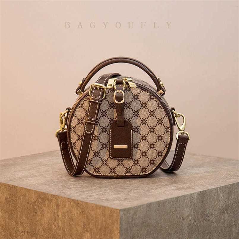 

Designer bag Hong Kong internet celebrity bag 2023 new trendy and fashionable mini round bag westernized and versatile round cake cross body women's bag small bag, Light coffee