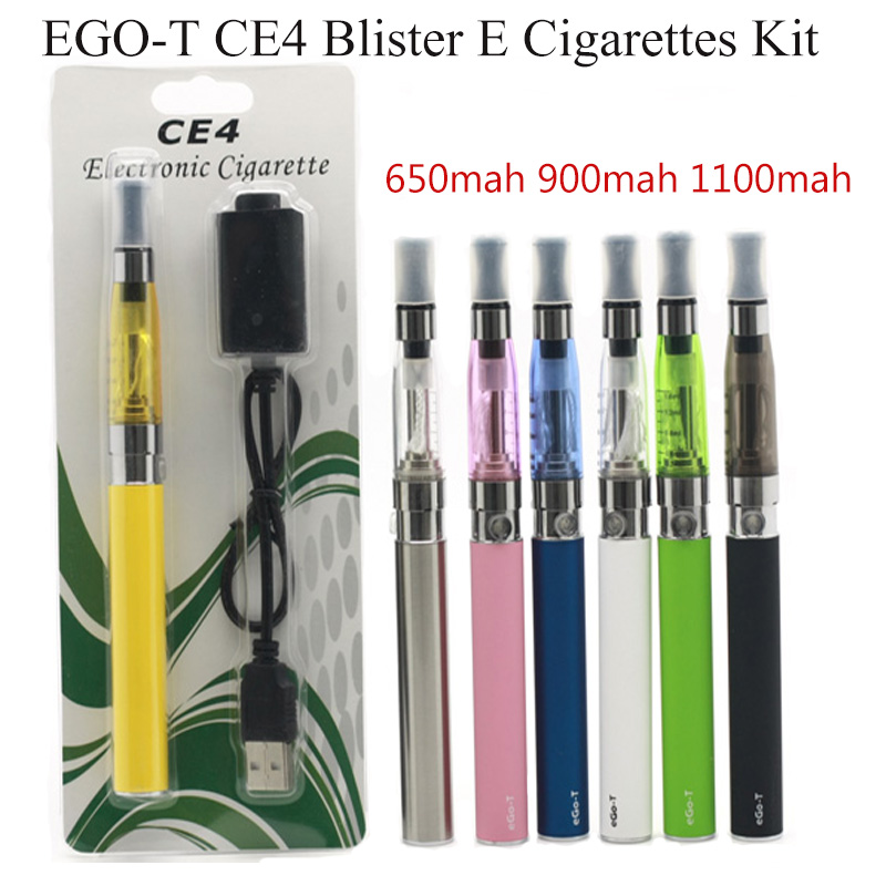 

Ego-T CE4 E Cigarettes Start Kit EGO-T CE4 Atomizer Blister Vape Pen Battery 650mah 900mah 1100mah CE4 Cartomizer With USB Charger Fit 510 Thread oil Cartridge, Mixed