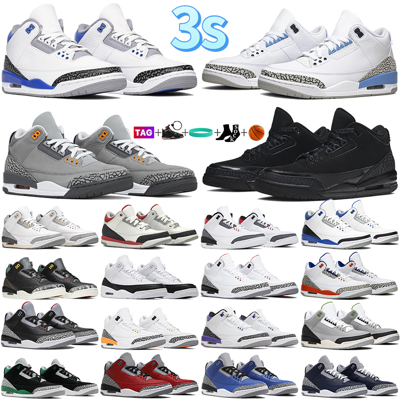 

Top-quality Jumpman 3s Basketball Shoes Designer Men Women 3 Sneakers Sports Trainer Outdoor Walking Sneaker Fire Red Infrared Lucky Green Dark Iris Laser Orange, #17- pure white