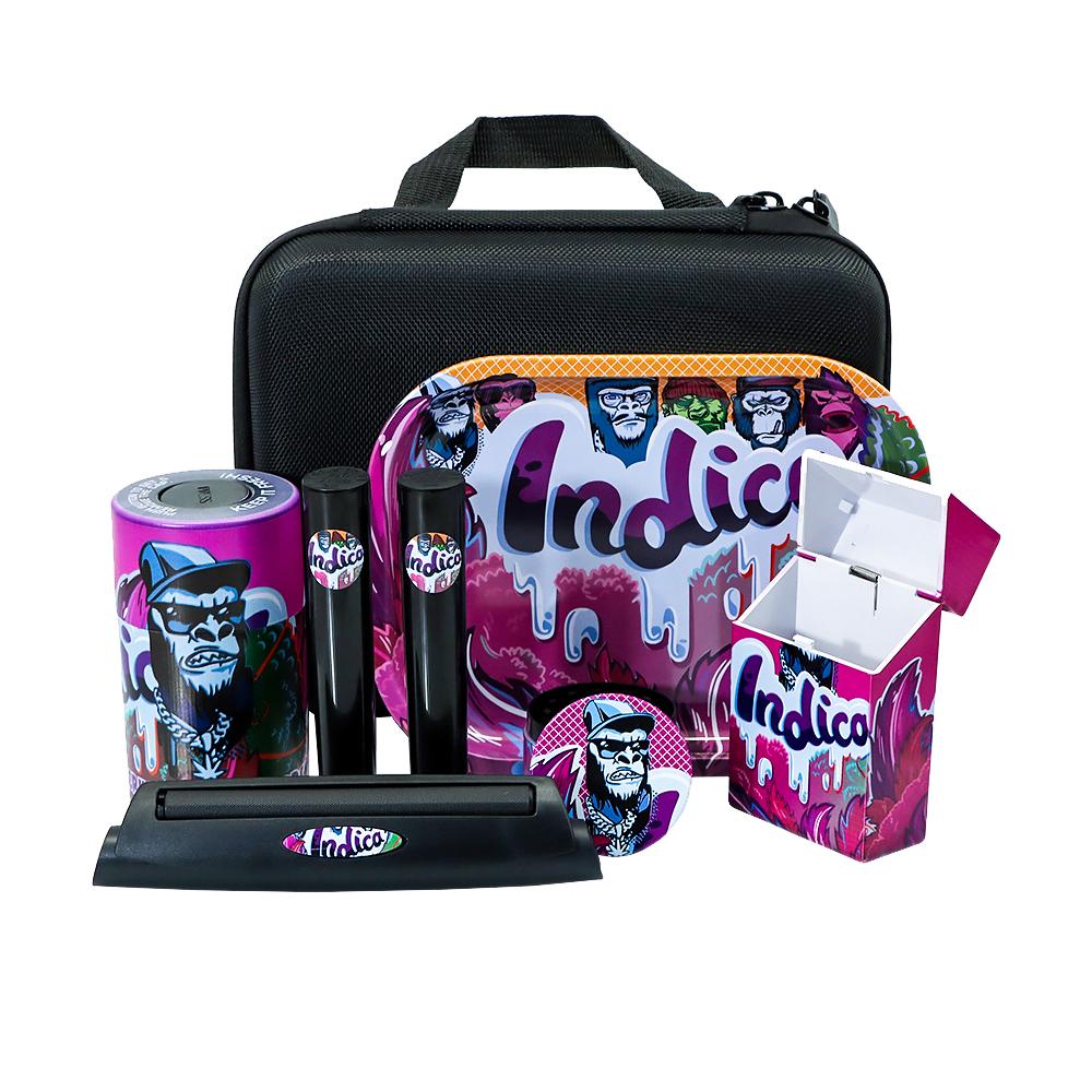 

Smoking Tobacco Kit Gorilla Rolling Star All in One Metal Rolling Tray Plastic Airtight Herb Container Zinc Alloy Smoke Grinder dab rig