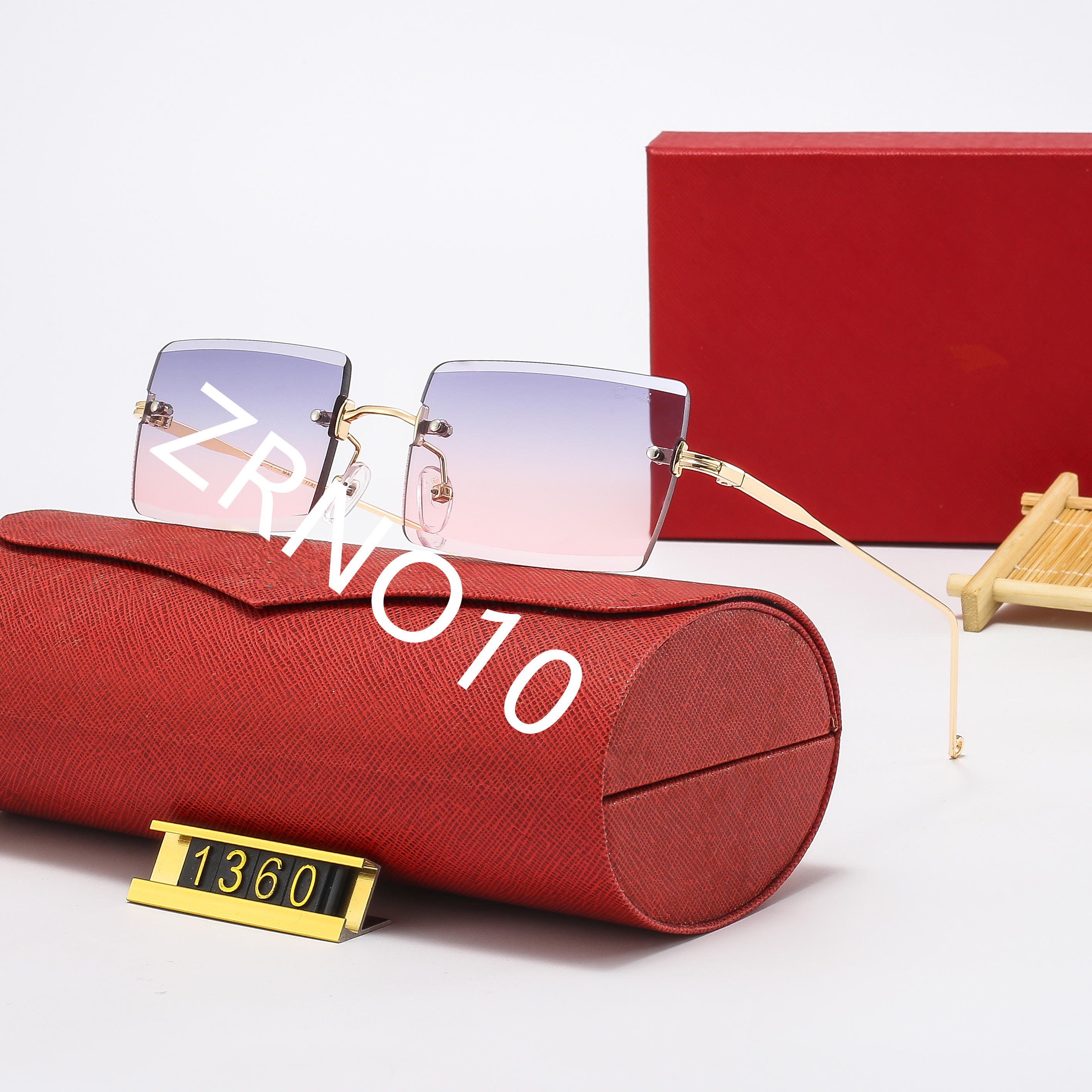 

Designer Sunglasses Classic Eyeglasses Goggle Outdoor Beach Sun Glasses For Man Woman Mix Color Optional Triangular signature Original Box