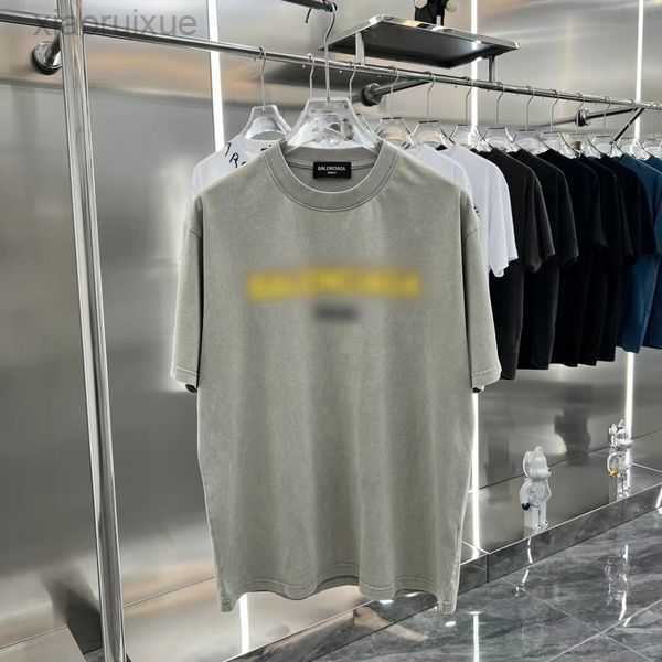 

Men' T-Shirts European and American Fashion Brand High Street Short Sleeve T-shirt Summer Heavyweight Cotton Washed Old Loose Half Top Women 1H5ZK