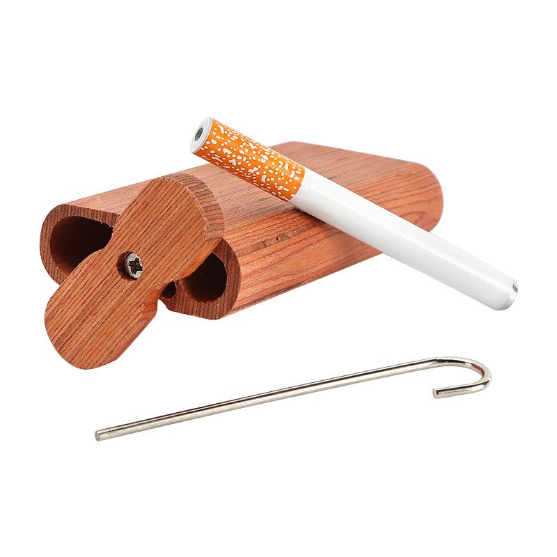 

Smoking Solid Wood Cigarette Case Set with Ceramic Pipe Cleaning Hook Dugout 46mm - 104mm