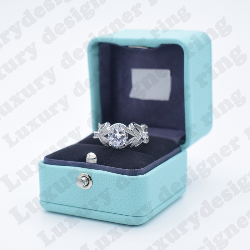 

Designer Luxury Women Silver Ring Oval Diamond Engagement Wedding Band Rings For Women Bridal