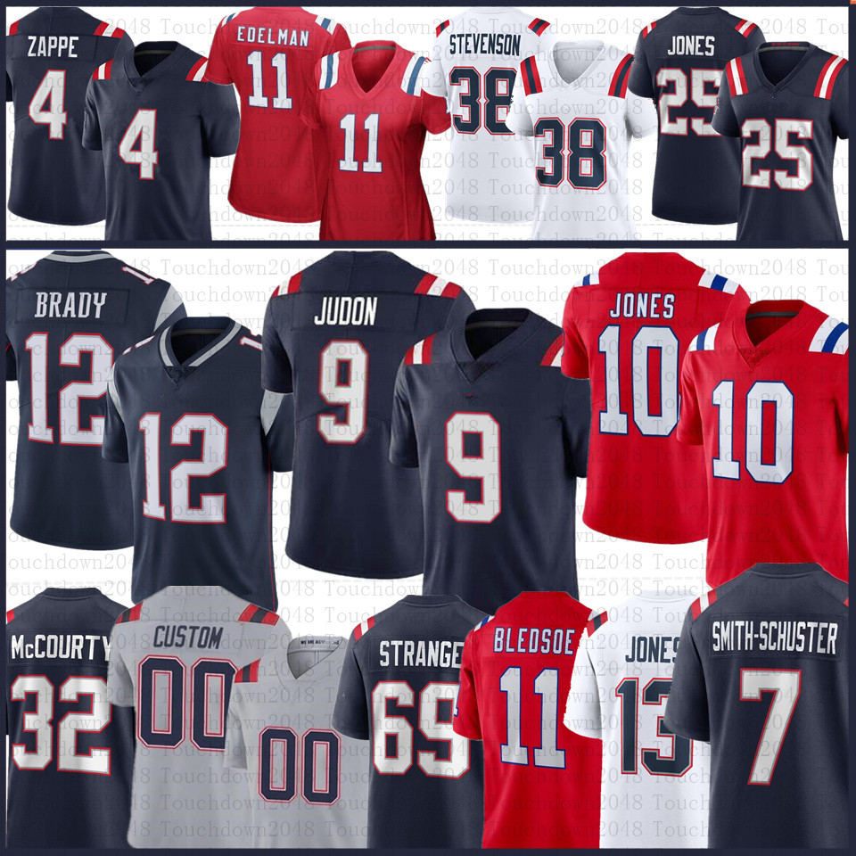 

Matthew Judon 12 Tom Brady Custom Football Jersey Bailey Zappe Julian Edelman Marcus Mac Jones JuJu Smith-Schuster Rhamondre Stevenson Cole Strange Devin McCourty, Mens