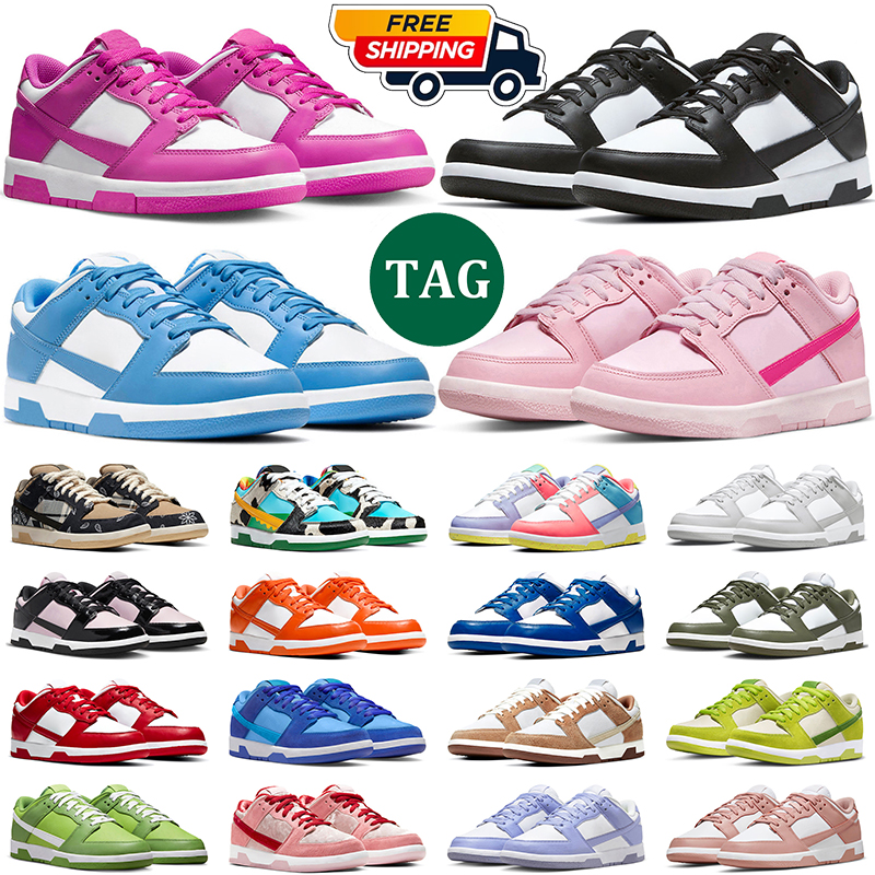 

free shipping shoes for men women active fuchsia triple pink designer sneakers panda white black grey fog unc green apple orange pearl womens trainer, # 23