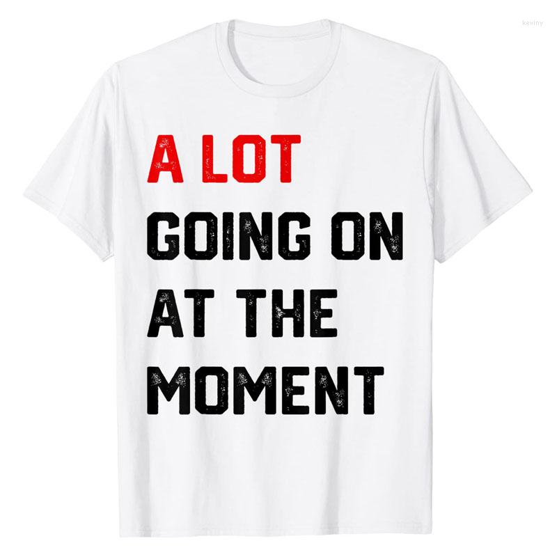 

Men's T Shirts A Lot Going On At The Moment T-Shirt Funny Letters Printed Awesome Graphic Tee Tops Personality Sarcastic Sayings Quote, Sky blue