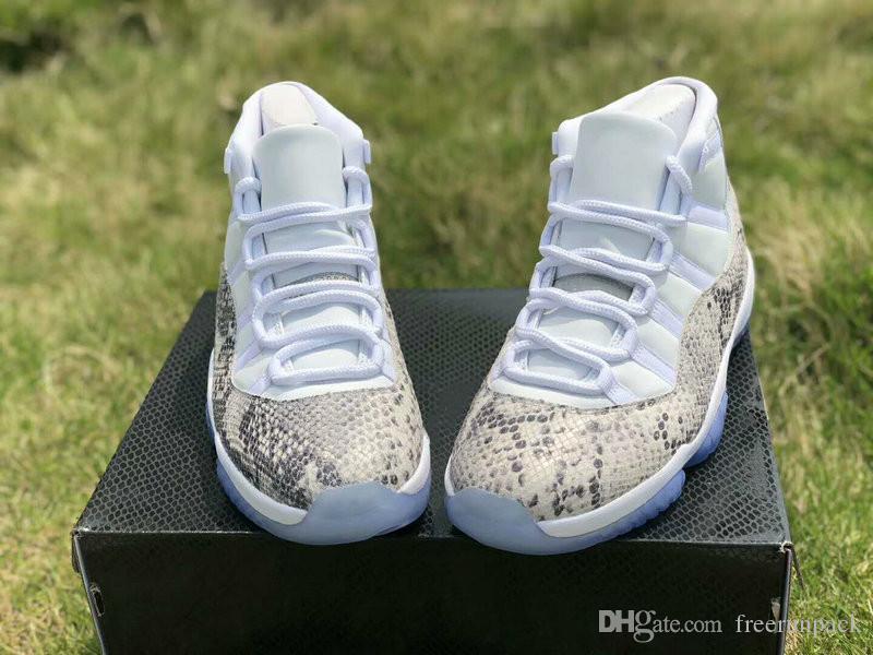 

2023 Basketball shoes Released Jumpman 11 High White Snakeskin Man New XI Light Bone University Red Sail Black Fashion Trainers Come With Box