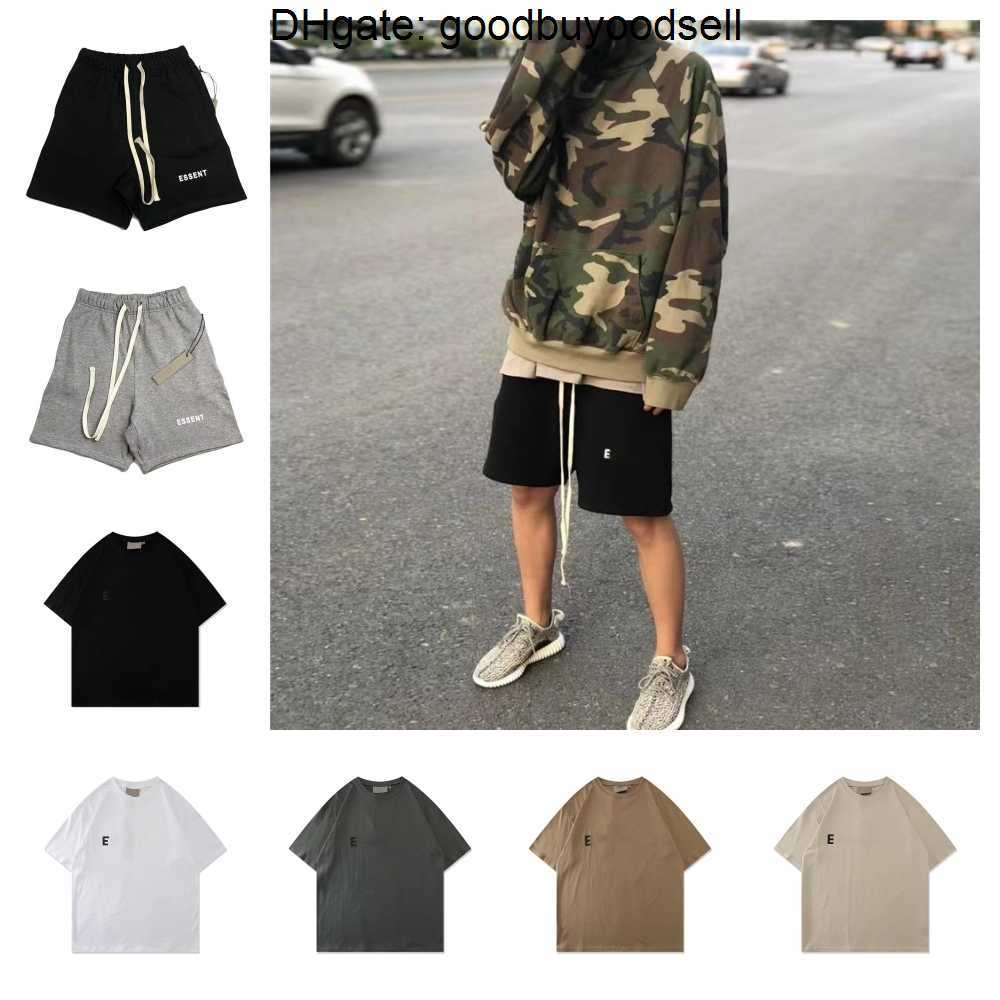 

21ss Designer Tide T Shirts Chest Letter Laminated Print Short Sleeve High Street Loose Oversize Casual T-shirt Cotton Tops for Men Women ess essentail hoody tshirt, Khaki