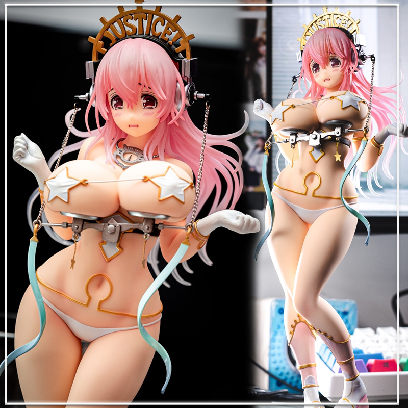 Gun Toys 25cm SoniComi Super Sonico Japanese Anime Girl Figure Sonico 1/7 Anime Girl Libra Ver PVC Action Figure Toy Adult Colle-image-858220894
