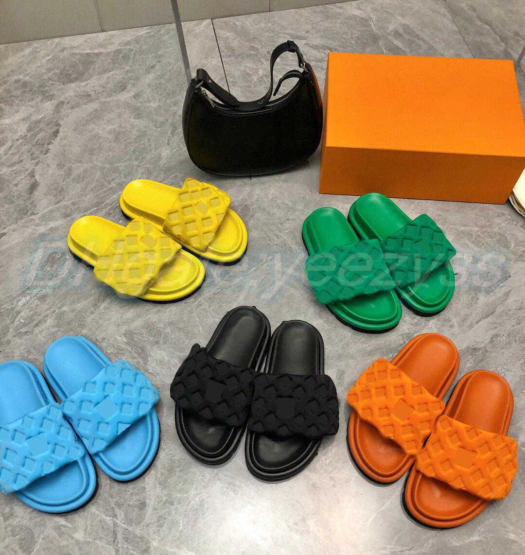 

2023 designer woman man Slippers luxury black POOL PILLOW COMFORT flat sandal famous foam slide Easy-to-wear Style Slides Fuchsia shoes, #4