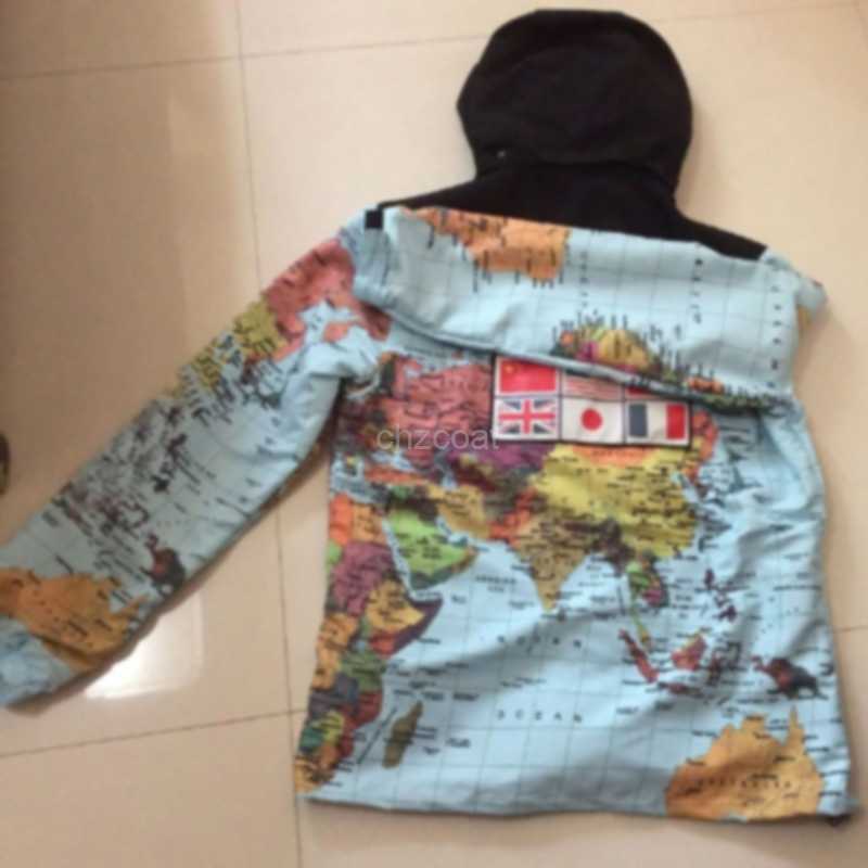 

Mens Jacket Fashion Map Reflective Women Jackets Hooded Long Sleeve Black Coat Streetwear Outdoorwear Noctilucent Clothing Size M-XXL VAGJ, Yellow