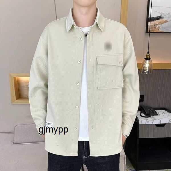 

Men's Jackets 2023 New Twill Polo Shirt Autumn Casual Long Sleeve Jacket Coat Fashion Versatile Loose 42YRB