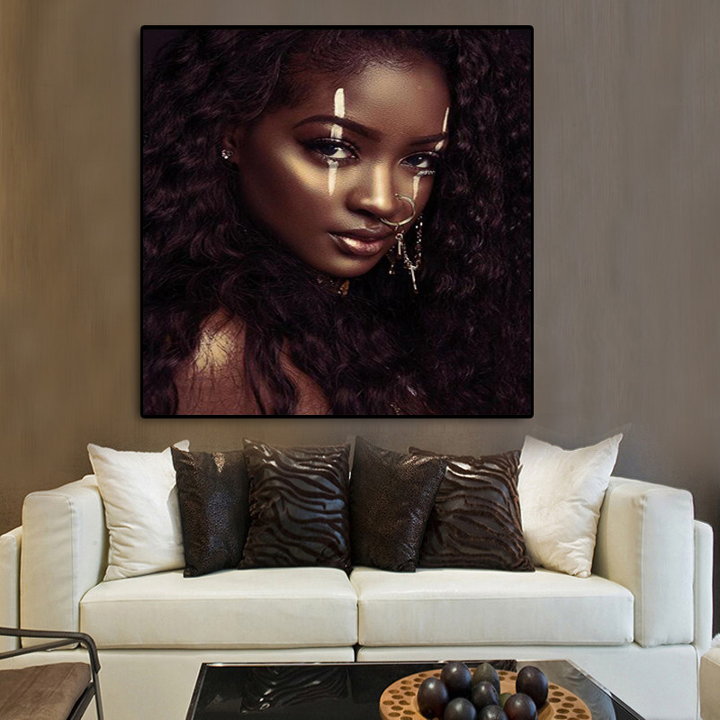 

Black and White African Art Nude Woman Canvas Painting Nordic Posters and Print Scandinavian Wall Art Picture for Living Room
