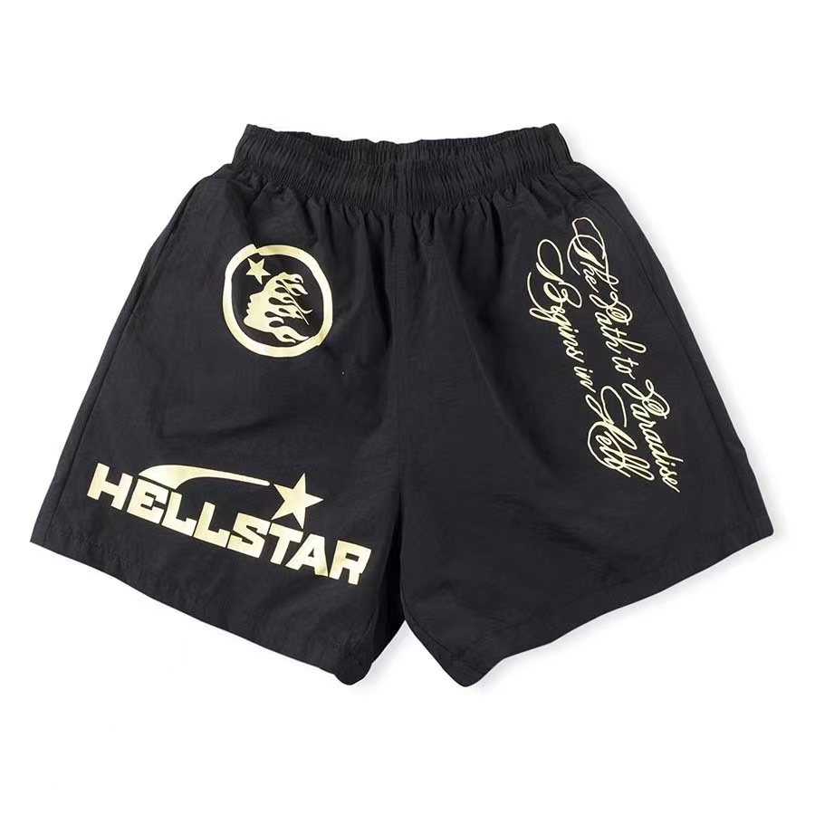 

Men's Plus Size Shorts Hellsrar cargos Plus Shorts hellstar shoZrts mesh nylon breathable knee length beach pants jogging basketball pantsoversized sports, Black