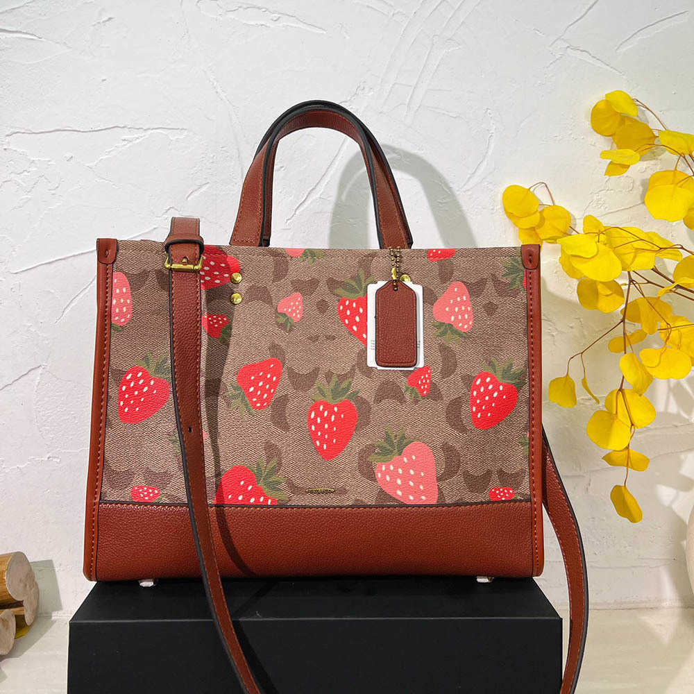 

Drawstring shoulder bag designer crossbody bags handbag women Elegant Strawberry Leather bucket bag large beach totes lady purse, 3cbag239-size:15x19cm