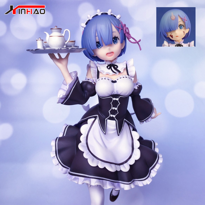 Gun Toys 22.5CM Anime Figure ReZERO Starting Life in Another World Rem Anime Girl PVC Figure Model Toys Collection Doll Ornamen-image-857866499