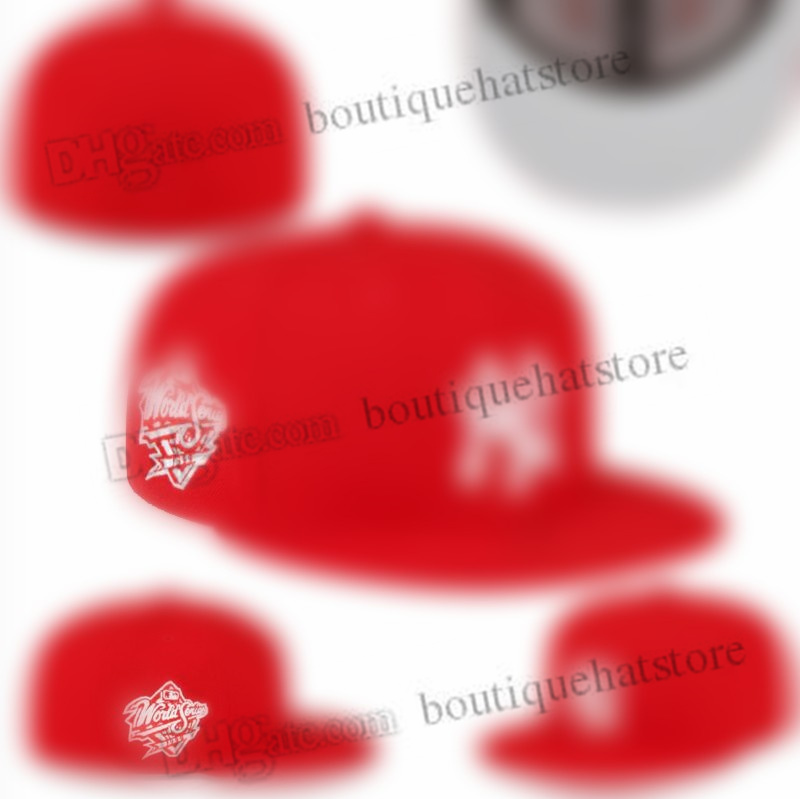 

2023 Men's Red Color New York Flat Full Size Closed Caps Baseball Fashion Hip Hop Classic Sports All Team Fitted Hats In Size 7- Size 8 Heart Love Hustle AP11-01