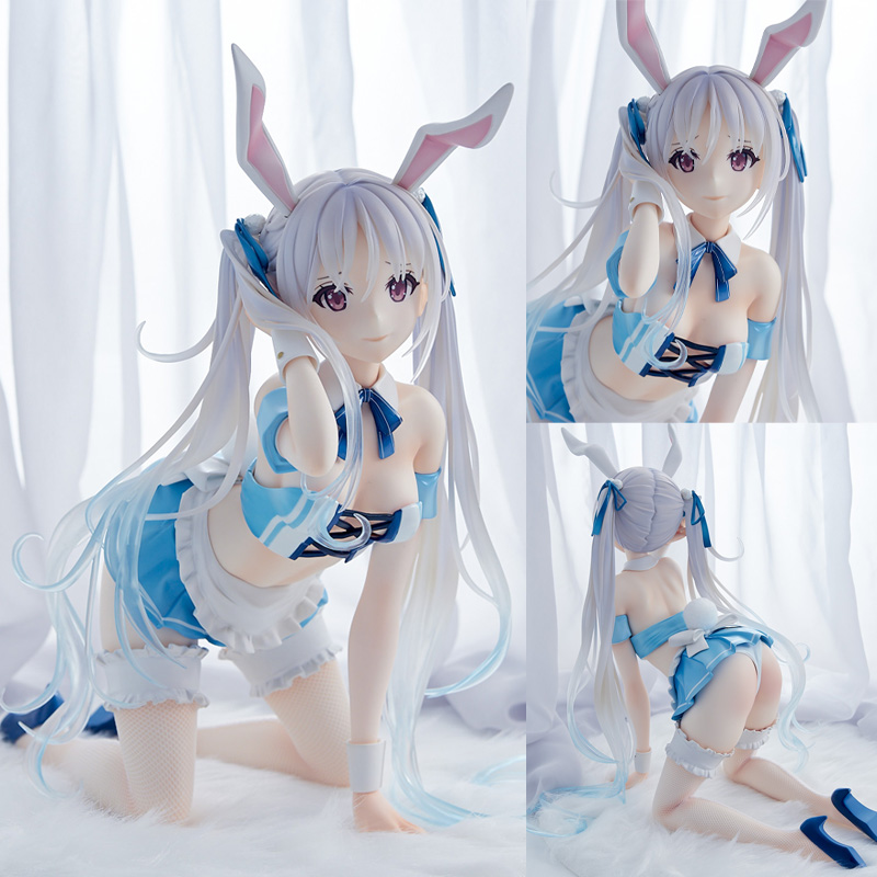 Gun Toys 21cm Native BINDing Bunny Girl Figure Chris Aqua Blue cute Girl 1/4 Pvc action Figure toy Adults Collection Model doll-image-857869520