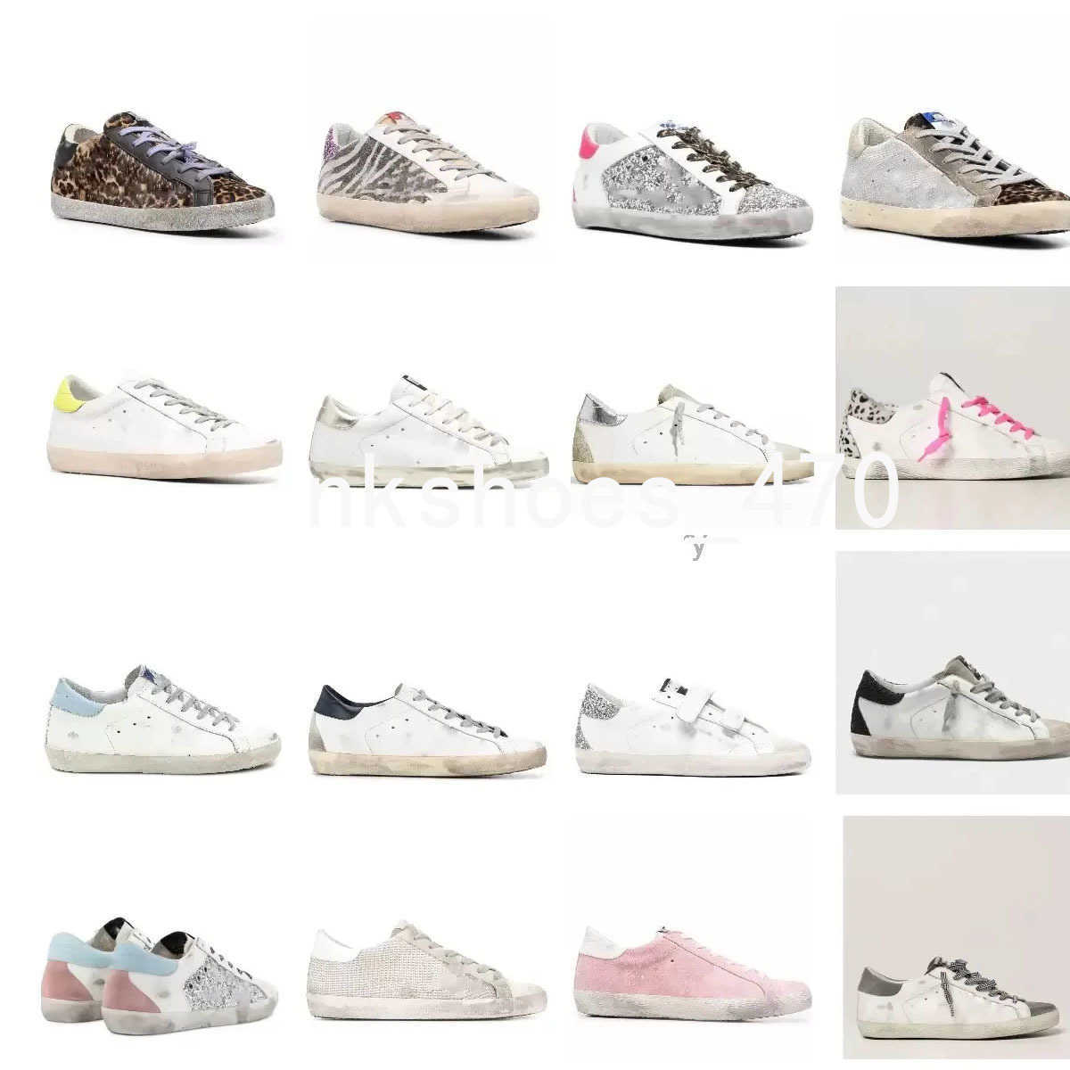 

Sandals Designer Shoes Casual Shoes For Golden Super star sneaker Suede sequined leopard print White Classic Women Man Leath, Star 7 pink glitter star