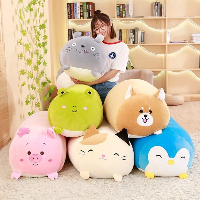 

Soft Animal Cartoon Pillow Cushion Cute Fat Dog Cat Totoro Penguin Pig Frog Plush Toy Stuffed Lovely kids Birthyday Gift 30cm LT0047, #1