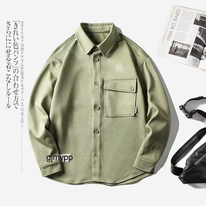 

Men' Jackets 2023 New Twill Polo Shirt Autumn Casual Long Sleeve Jacket Coat Fashion Versatile Loose CasualQ7FM