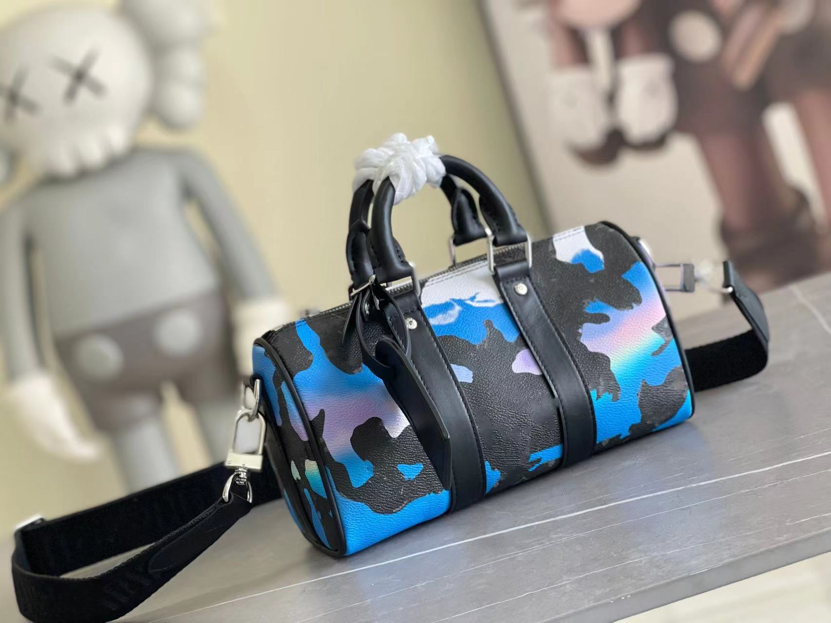 Duffel Bags luxury fashion luxury fashion men women high-quality travel duffle bags brand print stripes letter soft single oversize designer lugg-image-939259628