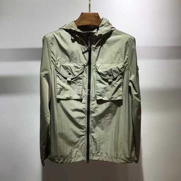 

Jacket Long Man's Seleeve Waterproof Multi Function Pocket Sports Two Outside Pockets Daily Cusual Loose Coat 3 3TXC, Blue-22cp003