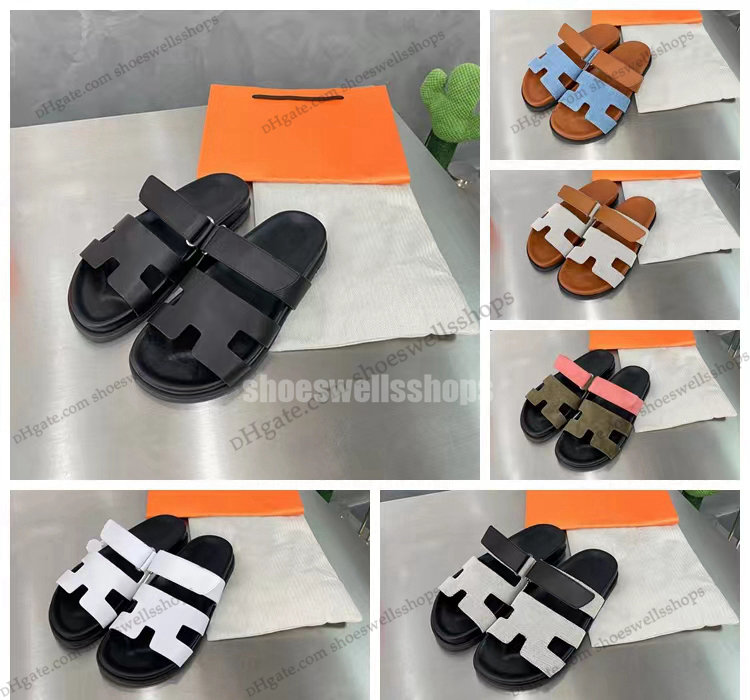 

Designer Chypre Slippers Beach Classic Flat Sandals Luxury Summer Lady Leather Flip Flops Top Quality Men Women Slides Size 35-44, Color #1