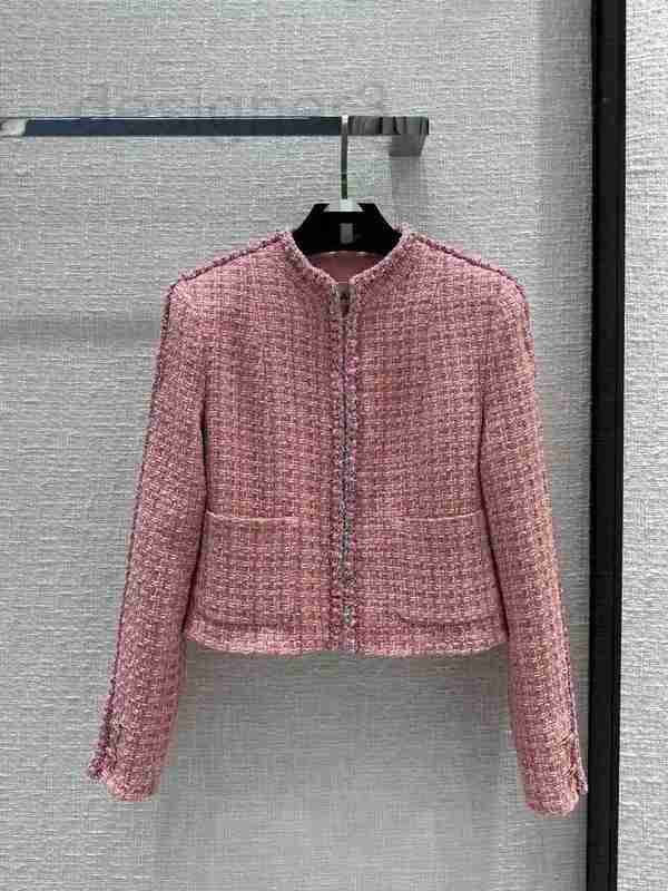 

Women's Jackets designer Pink Coat 2023 Spring New Style Sweet and Age Reducing Ladies Stand Collar EN9P