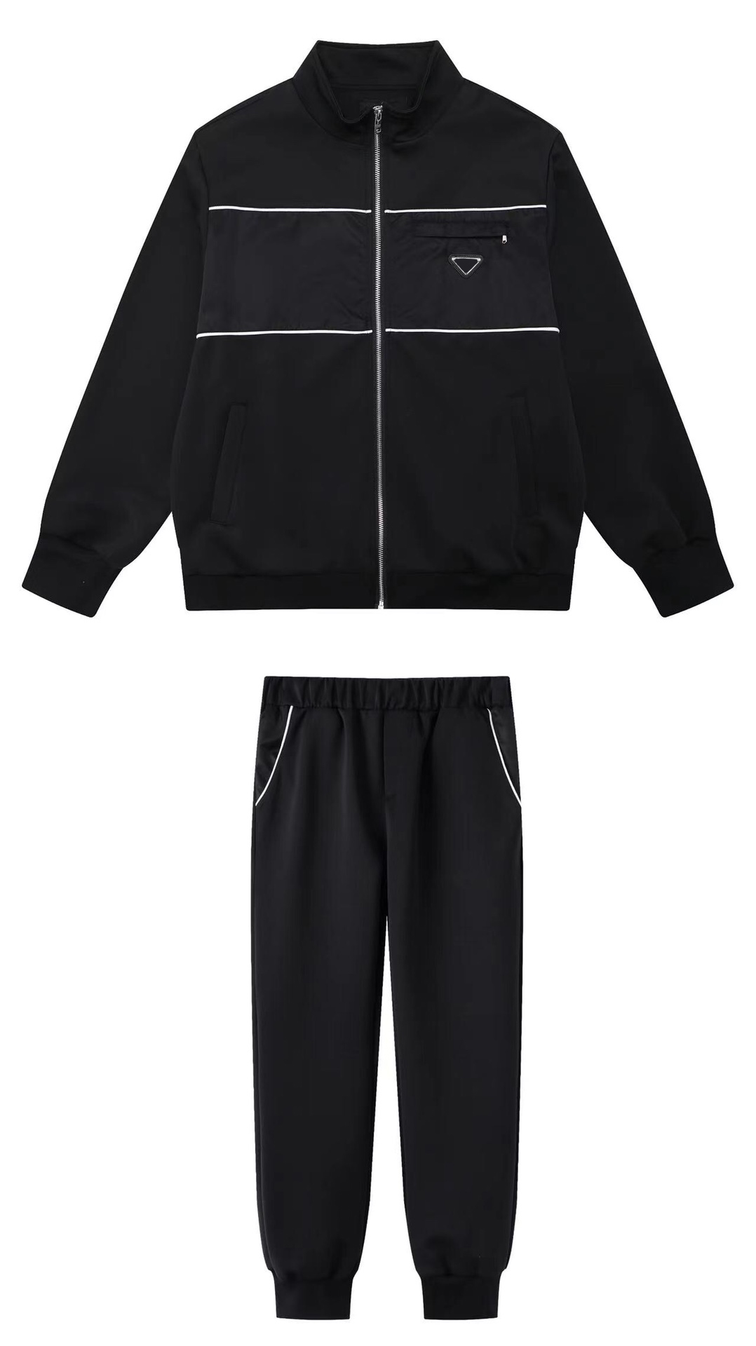 

tracksuit two pants piece sets 23ss men set designer fashion set highquality imported cotton material design beach suits standup collar vest jacke a7uj, Black