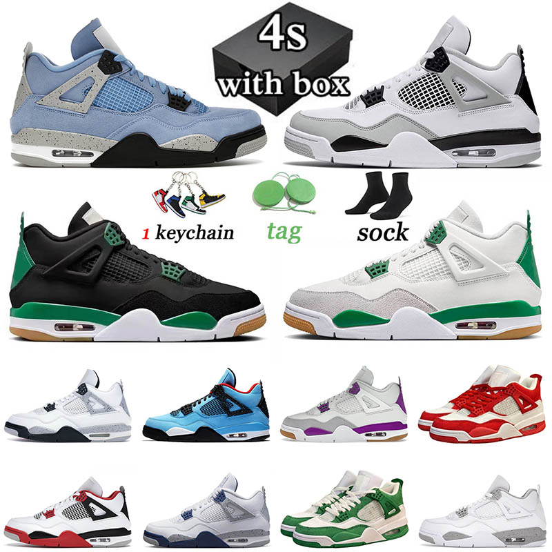 

With box 4 basketball shoes for men women 4s Pine Green Military Black Cat Sail Red Thunder White Oreo Cool Grey Blue University Seafoam mens sports sneakers Trainer, Thunder 40-47