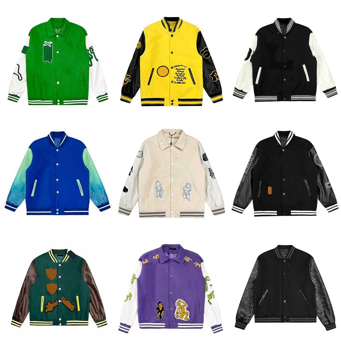 

jackets Baseball Mens varsity jacket letter stitching embroidery autumn and winter men loose causal outwear coats 4PDI