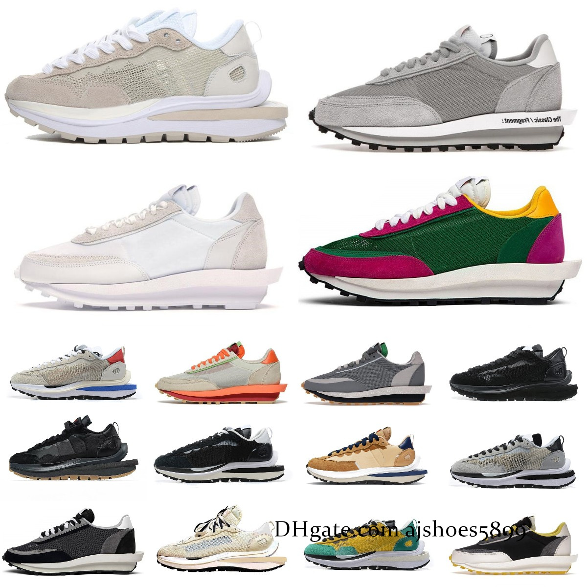 

Ldwaffle Running Shoes Sacais Waffles Sail nylon White Gum Black Bright Citron Fragment Grey Blue Game Royal Leather Suede Dark Iris Court Purple Sneakers, Box