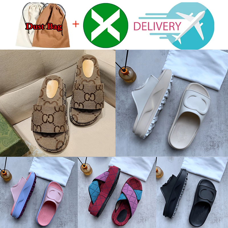 

Retro Designer Sandles Womens Slipper Pillow Flops Wedges Leather Slides Light Blue Black Pink White Sandal For Woman Summer Street comfortable dress shoe size 35-45, Color 1