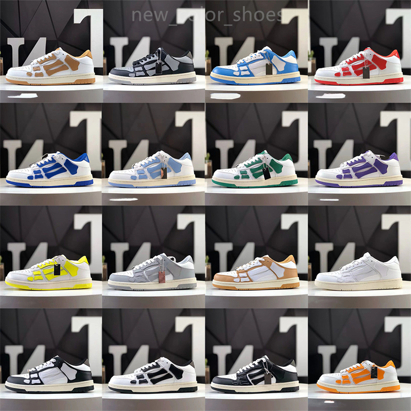 

Designer Men Athletic Shoes Skelet Bones Runner Women Men Sports Retro Sneakers Skel Top Low Casual Genuine Leather Lace Up Trainer Amiris Basketball Shoes 36