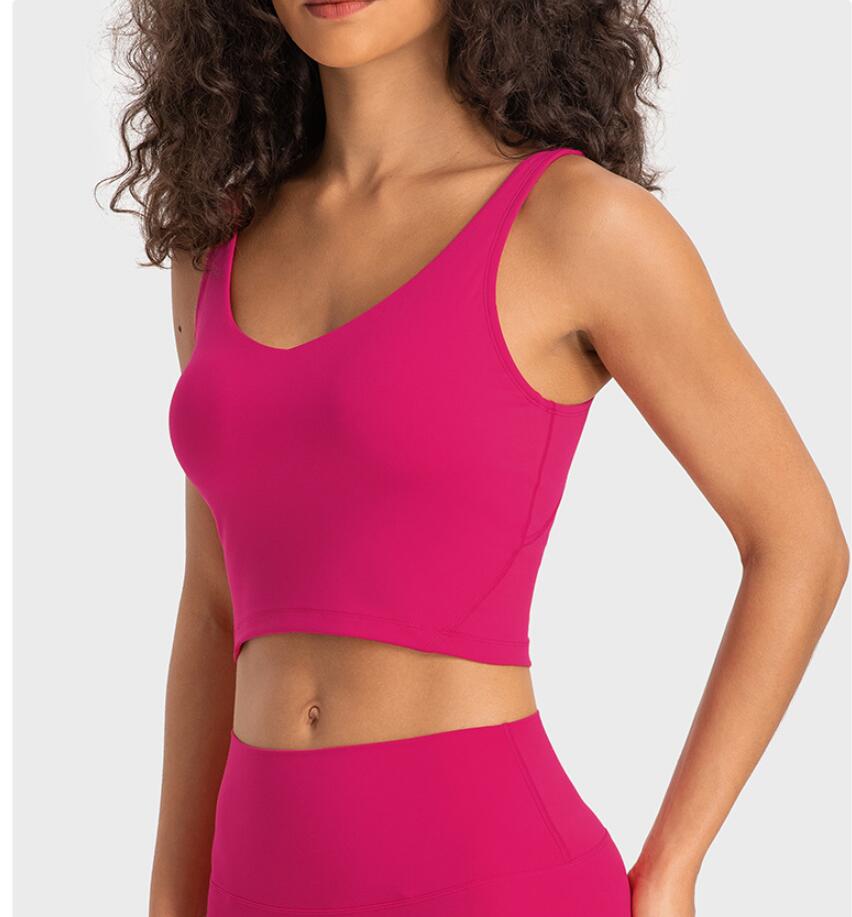 

LU-54 Sports Bra Yoga Align Tank Top Vest Gym Clothes Women Underwears Sexy Sports Jacket Running Sports Fitness Shirt, Xi blue