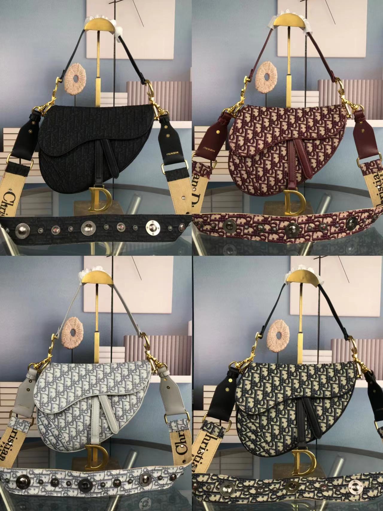 

Original high-quality designer bag classic Dior saddle bag totes handbag lady shoulder bags Crossbody messenger bag free ship, Black 1 #0446