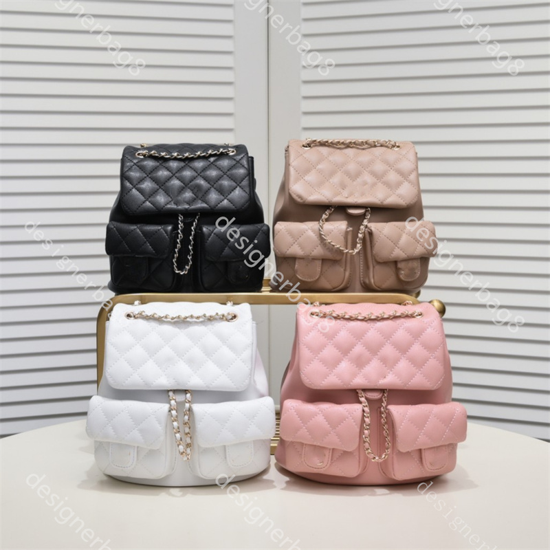 

Designer bag Luxury Brand Channel Backpack bag 3 logo Fashion Shoulder Crossbody Woman Drawstring design Plain Diamond High capacity bucket Pink backpack totes, Make up the difference